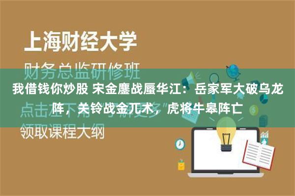 我借钱你炒股 宋金鏖战蜃华江：岳家军大破乌龙阵，关铃战金兀术