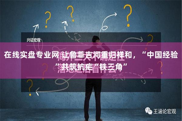 在线实盘专业网 让鲁菲吉河重归祥和，“中国经验”共筑抗疟“铁