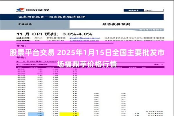 股票平台交易 2025年1月15日全国主要批发市场福鼎芋价格